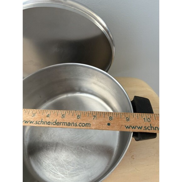 Vintage Revere Ware Copper Bottom 4 qt Pot Stainless Steel w/ Lid Clinton - Picture 7 of 16